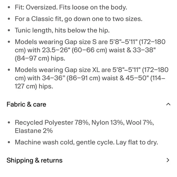 Gap fuzzy oversized turtleneck fair isle sweater - Picture 6 of 6